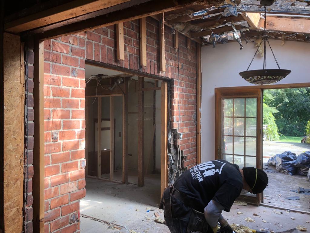 House with broken roof